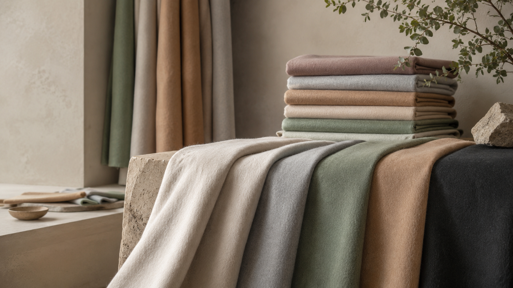 Honghuayuan cashmere and woolen fabric colors and textures